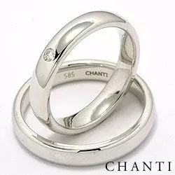 ovala diamant vigselsringar i 14  karat vitguld 1 x 0,05 ct - set