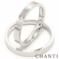 vigselsringar i 14  karat vitguld 0.025 ct - set