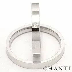 vigselsringar i 14  karat vitguld 0.025 ct - set