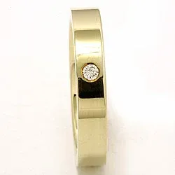 Vigselsring i 14  karat guld 0,05 ct