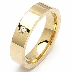 Vigselsring i 14  karat guld 0,05 ct