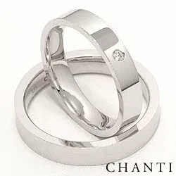 vigselsringar i 14  karat vitguld 0,025 ct - set