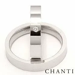 vigselsringar i 14  karat vitguld 0,025 ct - set