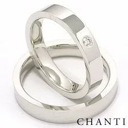 Vigselsringar i 14  karat vitguld 0,05 ct - set
