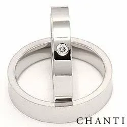 Vigselsringar i 14  karat vitguld 0,05 ct - set