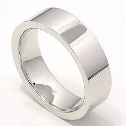 platt vigselsring i 14  karat vitguld