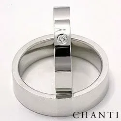 Vigselsringar i 14  karat vitguld 0,05 ct - set