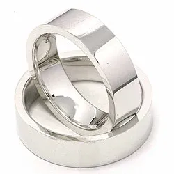 vigselsringar i 14  karat vitguld - set