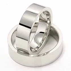 vigselsringar i 14  karat vitguld - set