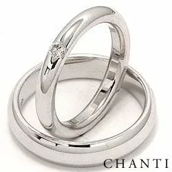 Vigselsringar i 14  karat vitguld 0,12 ct - set