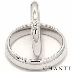 Vigselsringar i 14  karat vitguld 0,12 ct - set