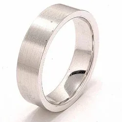 Bred matt vigselsring i 14  karat vitguld