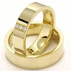 Vigselsringar i 14  karat guld 0,018 ct - set