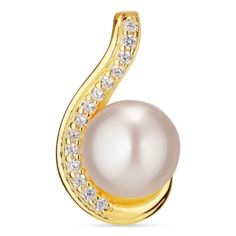 pärla hängen i förgyllt silver