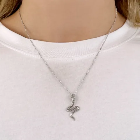 ormar zirkon hängen med halskedja i silver