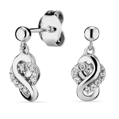 hjärta infinity zirkon örhängen i rhodinerat silver