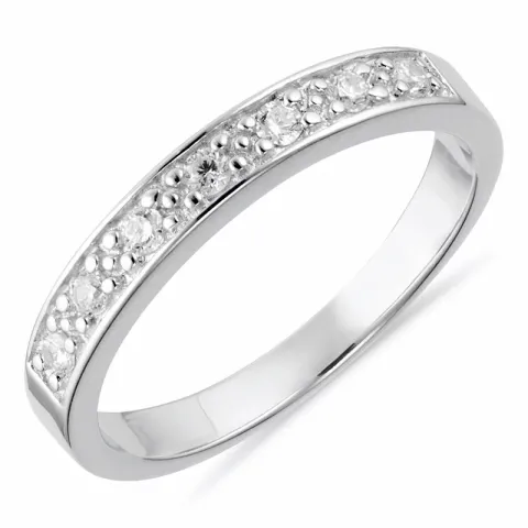 Bred vit zirkon ring i silver