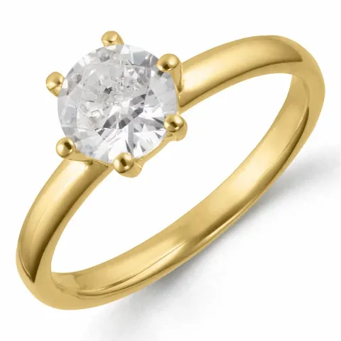 zirkon ring i förgyllt silver
