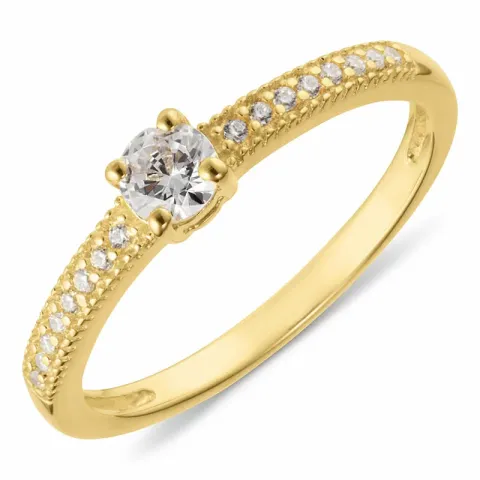 Kollektionsprov zirkon ring i förgyllt silver