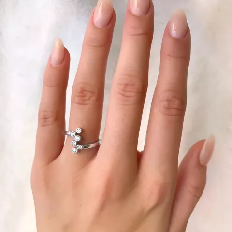 Elegant abstrakt ring i silver