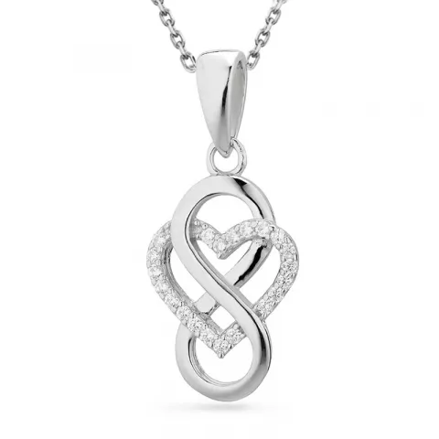 hjärta infinity hängen med halskedja i silver