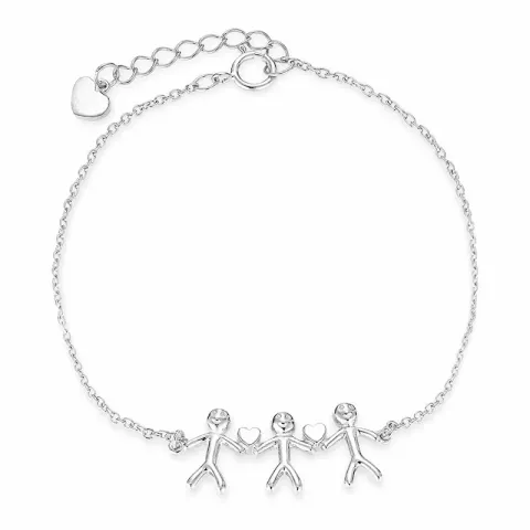 familj armband i silver