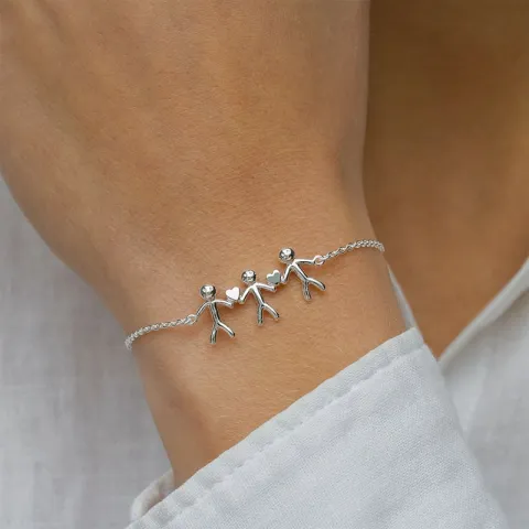 familj armband i silver