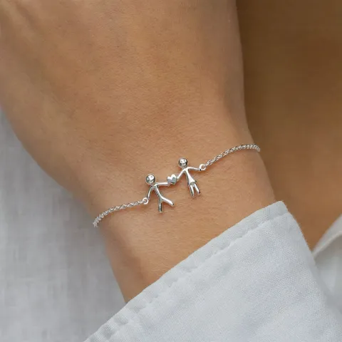 familj armband i silver