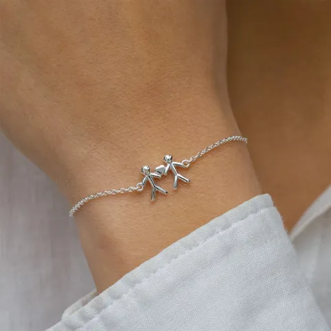 familj armband i silver