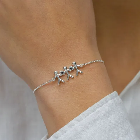 familj armband i silver