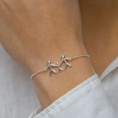 familj armband i silver