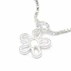 Blommor fotlänk i silver