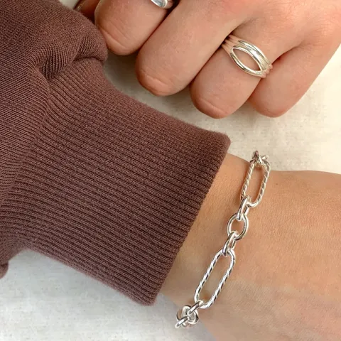 figaroarmband i silver x 7,1 mm