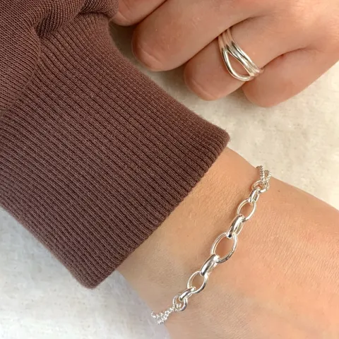 ankerarmband i silver 17 plus 3 cm x 6,9 mm