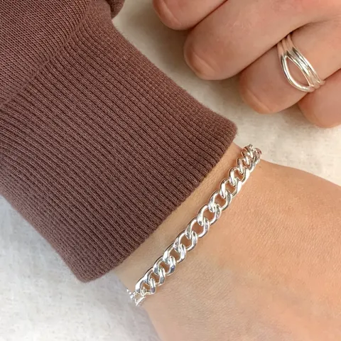 panzerarmband i silver x 6,1 mm