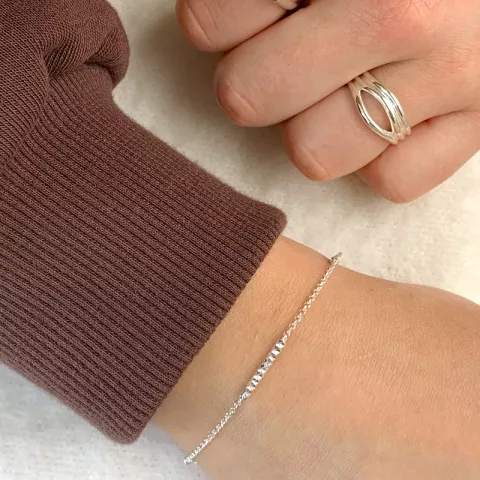 armband i silver 17 plus 3 cm x 2,0 mm
