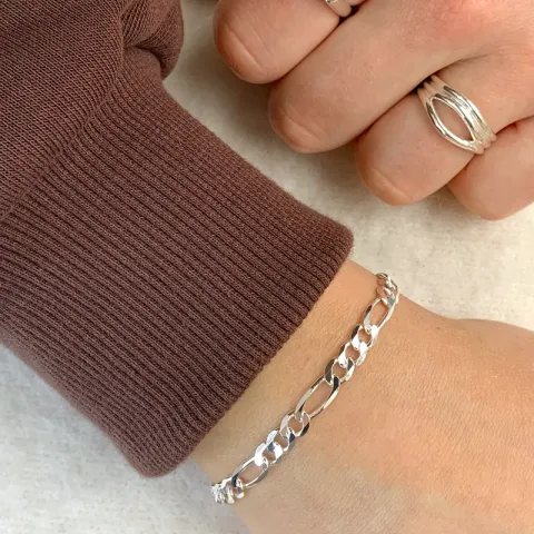 figaroarmband i silver x 4,9 mm