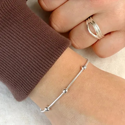 kulkedjearmband i silver x 4,1 mm