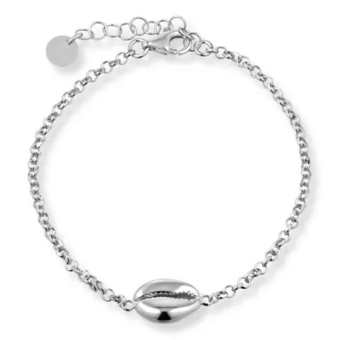 mussla armband i silver med hängen i silver