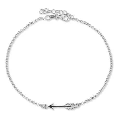 pil armband i silver med hängen i silver