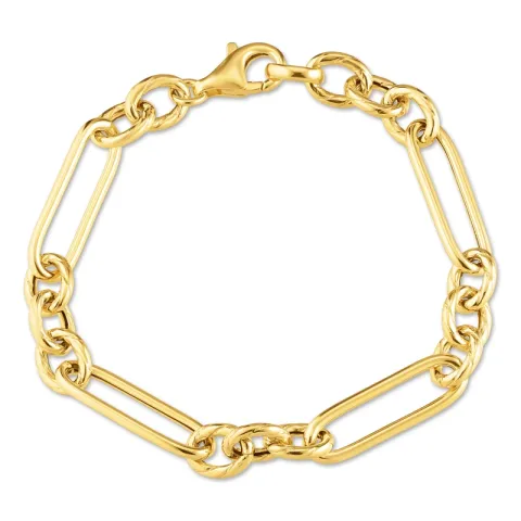 figaroarmband i förgyllt silver 17, 18cm x 7,1 mm