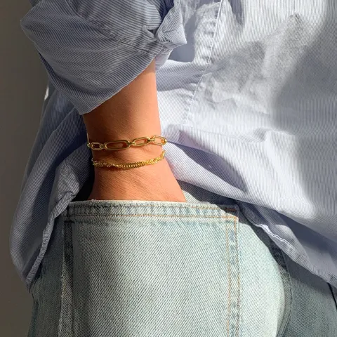 armband i förgyllt silver  x 6,3 mm