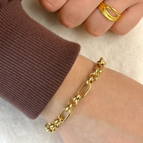 figaroarmband i förgyllt silver x 6,7 mm