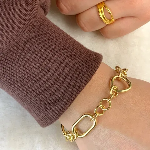 armband i förgyllt silver 17, 18cm x 11,9 mm