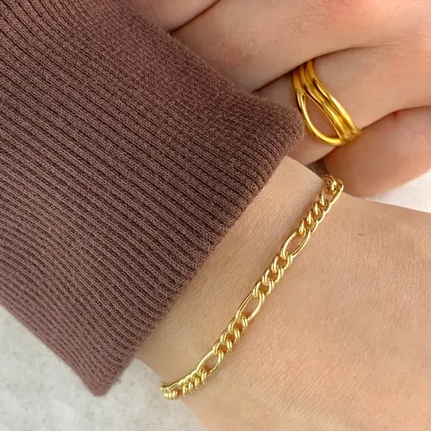 figaroarmband i förgyllt silver x 3,6 mm