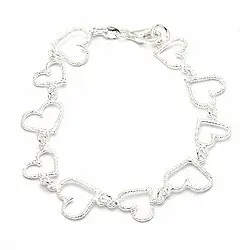 Hjärt armband i silver x 11,4 mm