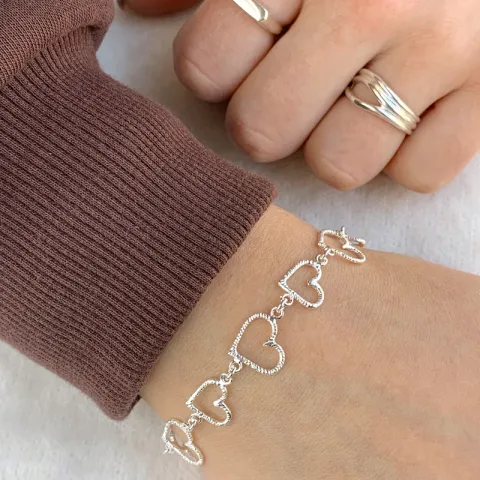 Hjärt armband i silver x 11,4 mm