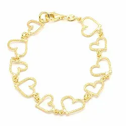 Hjärt armband i förgyllt silver x 11,4 mm