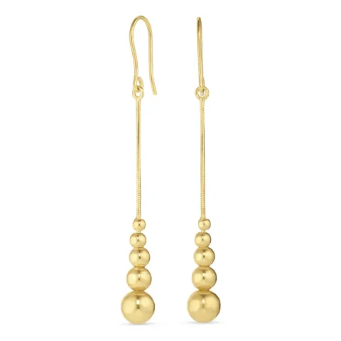 långa kula kedja örhängen i förgyllt silver