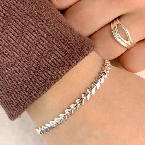 hjärta armband i silver med hängen i silver
